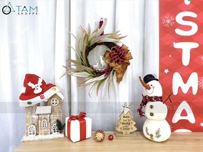 Vòng nguyệt quế Noel rừng lá xoáy 2 size VNGQ-X-38